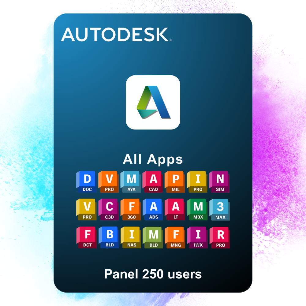 Autodesk Panel Account for 250 Users 1 Year | All Apps Access